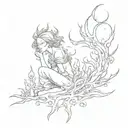 Fire and silence tattoo design idea