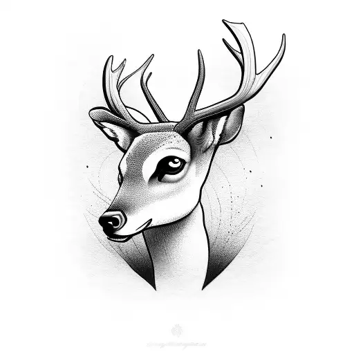 buck and baby doe tattoo design idea