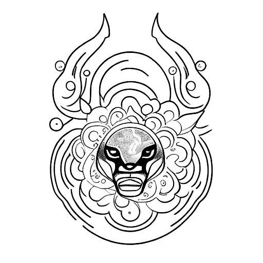 símbolo do signo com sol em Leão, lua em câncer, acendente em virgem  tattoo design idea