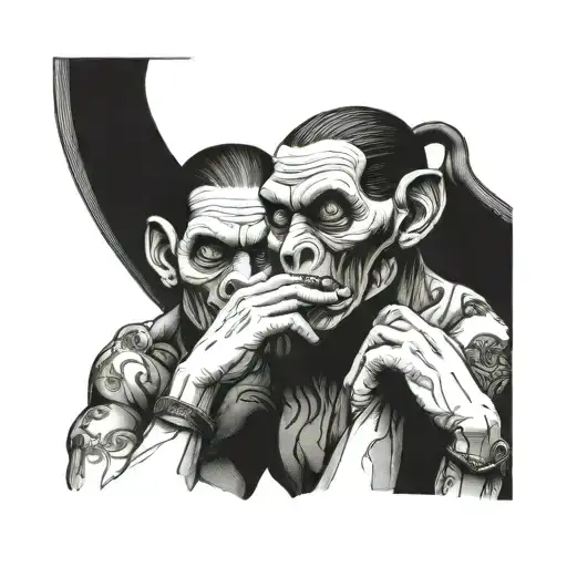 see no evil speak no evil hear no evil tattoo design idea
