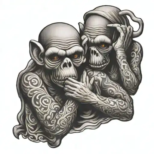 see no evil speak no evil hear no evil tattoo design idea