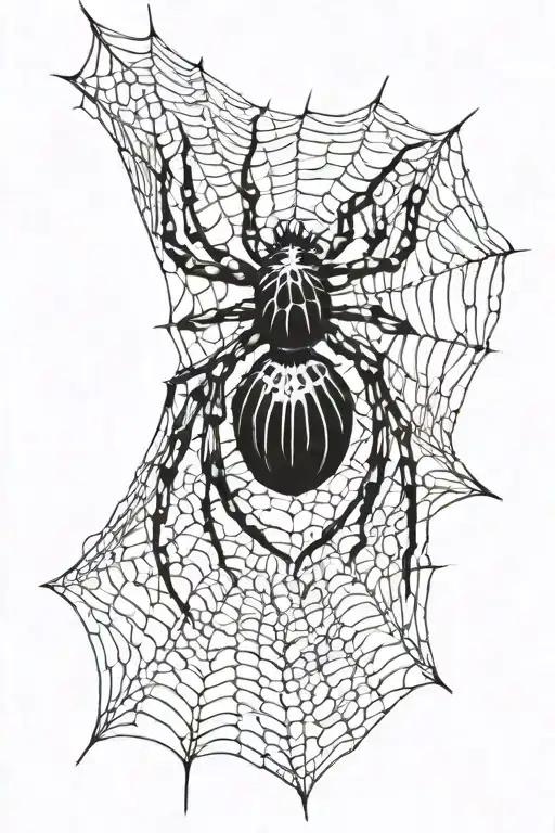 cobweb and spider tattoo design idea