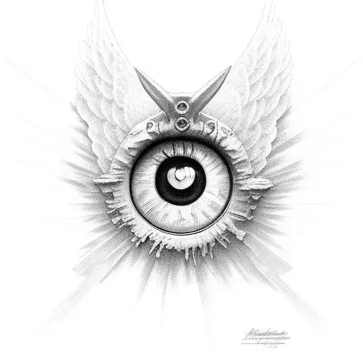 angel eye tattoo design idea