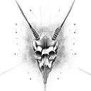 animal skull crow spider tattoo design idea