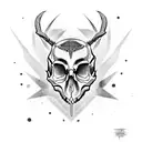 animal skull crow spider tattoo design idea