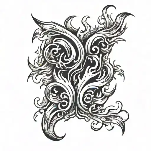 flames right arm sleeve tattoo design idea