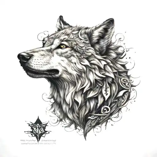 Dacian wolf tattoo design idea