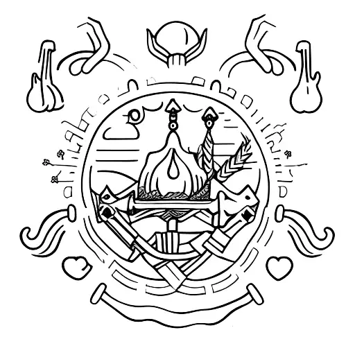 Camino de Santiago Shell on a backpack tattoo design idea