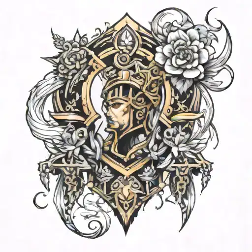 mirror armor tattoo design idea