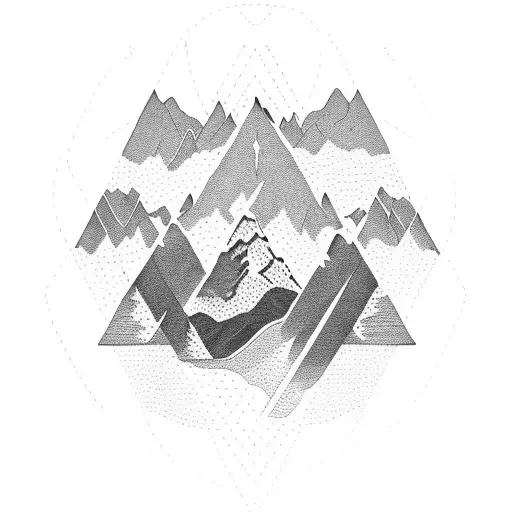 Edelweiss in the shape of a mountain range tattoo design idea
