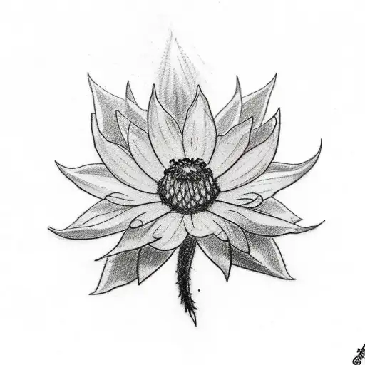 A sketch-style tattoo of an Edelweiss flower growing from an Austrian flag tattoo design idea