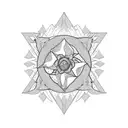 Edelweiss in the shape of a mountain range tattoo design idea