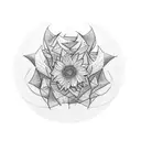 Edelweiss in the shape of a mountain range tattoo design idea