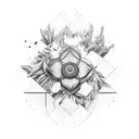 Edelweiss in the shape of a mountain range tattoo design idea
