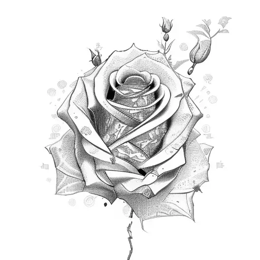 roses kid clock tattoo design idea