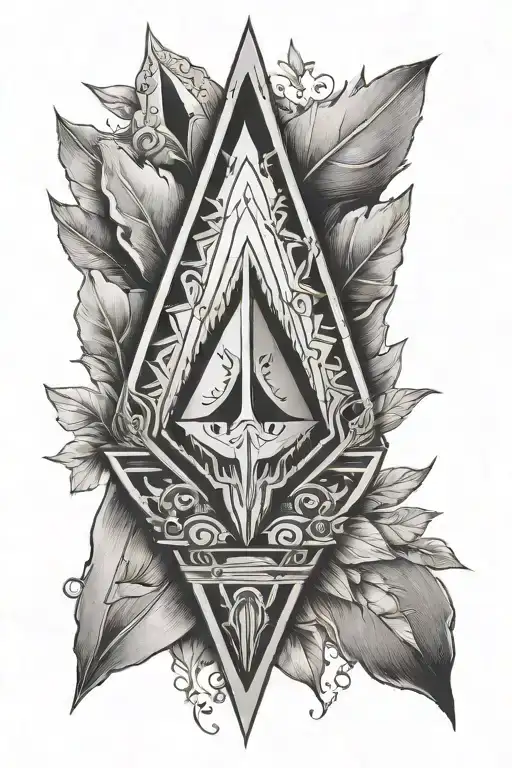 magical arrowhead black and white tattoo tattoo design idea