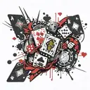 flash royal, poker,roulette, dice, tattoo design idea