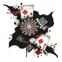 Poker, roulette, dice, excitement, rock'n'roll tattoo design idea