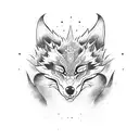 kitsune mask tattoo design idea