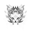 kitsune mask tattoo design idea