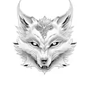 kitsune mask tattoo design idea