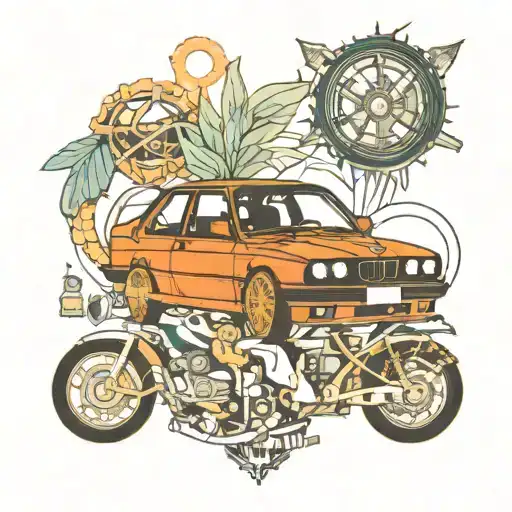 bmw e30 take over tattoo design idea