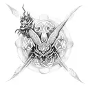 Celtic hydra dragon with 3 heads tattoo design idea