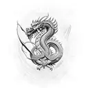 Celtic hydra dragon with 3 heads tattoo design idea
