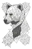 bear and skull tattoo design idea