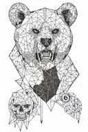 bear and skull tattoo design idea