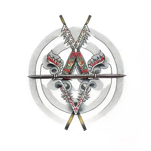 arco y flechas tattoo design idea