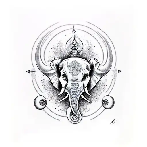 Ganesh upper arm tattoo design idea