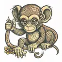 small cute monkey tattoo design idea