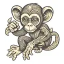 small cute monkey tattoo design idea