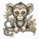 small cute monkey tattoo design idea