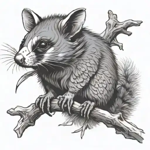 possum tattoo design idea