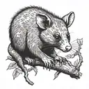 possum tattoo design idea