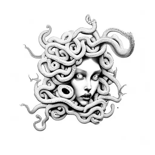 scary Medusa tattoo design idea