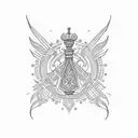 A tattoo combining Serbian traditional embroidery patterns with the client's favorite Serbian monument in dotwork style tattoo design idea