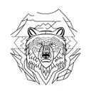 brother bear eagle, Wolf, Bear totem fine line tattoo design idea