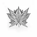 weed leaf tattoo design idea