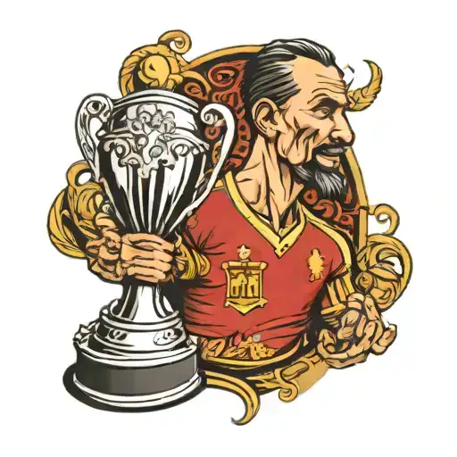 Spain winning the World Cup and lifting the trophy tattoo design idea