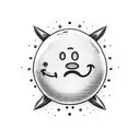 The smiley face badge of the Comedian in the watchmen movie falling from a tall building. tattoo design idea