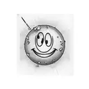 The smiley face badge of the Comedian in the watchmen movie falling from a tall building. tattoo design idea