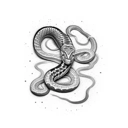 caterpillar transforming into a snake tattoo design idea