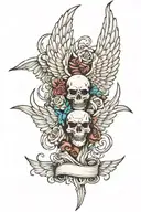 Demon killed angel wings tattoo design idea