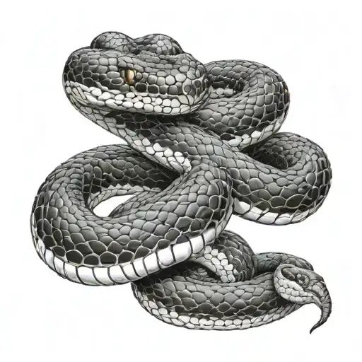 Snake wrapped around arm starting at the shoulder down to the forearm tattoo design idea