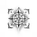 Small Tattoo containing a  memorial to a father that passed away February 1st, 2021. Incorporate a compass, displaying t tattoo design idea