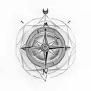 Small Tattoo containing a  memorial to a father that passed away February 1st, 2021. Incorporate a compass, displaying t tattoo design idea