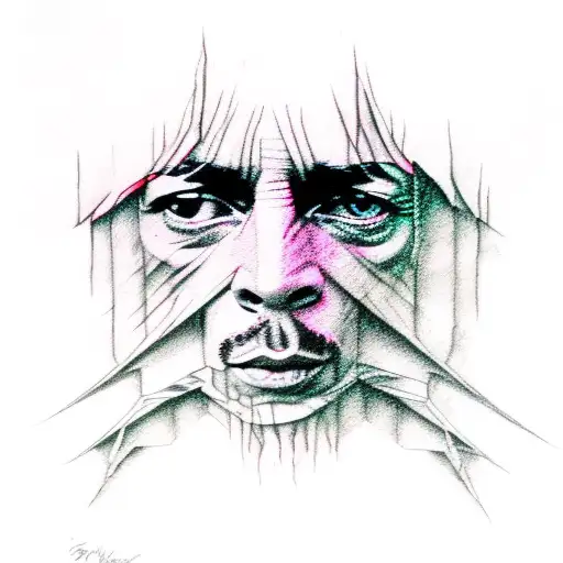 pink floyd band with bob marley tattoo design idea